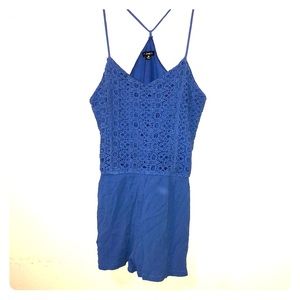 Blue petite size medium romper